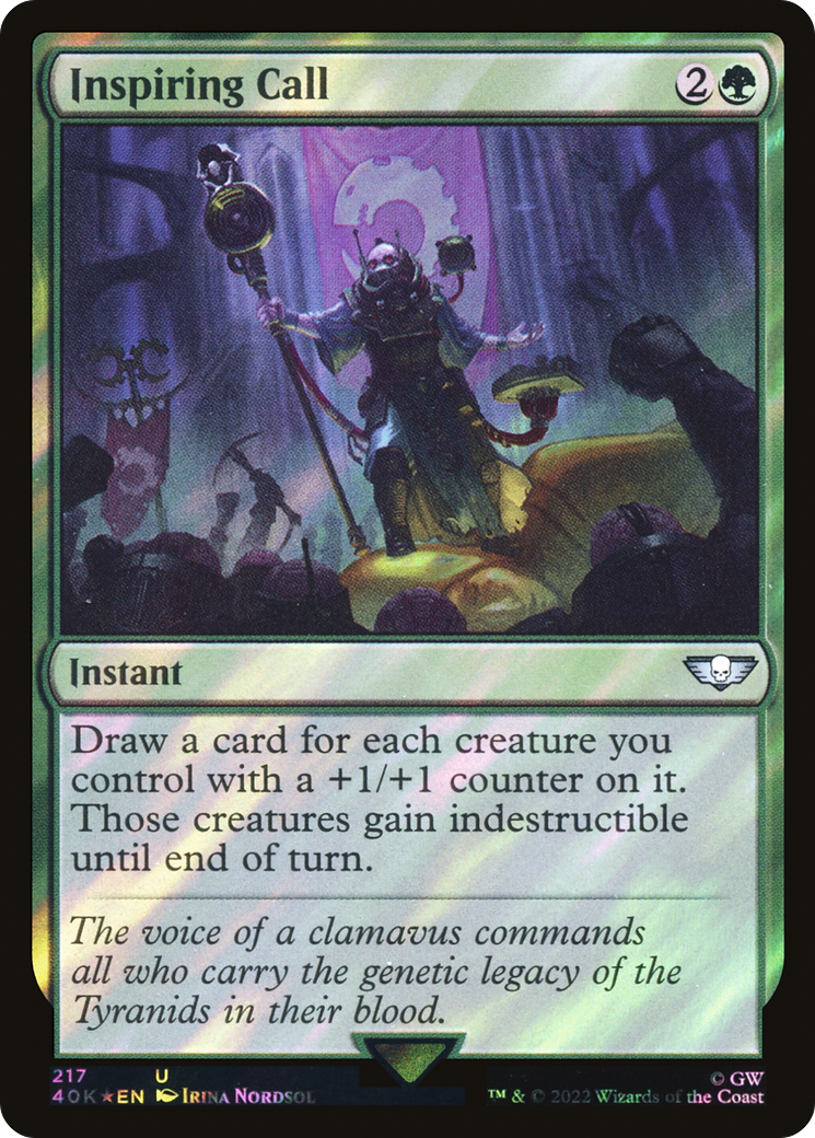 Inspiring Call (Surge Foil) (217) [Warhammer 40,000 Commander] foil - Deck Out Gaming