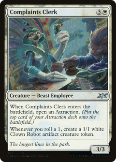 Complaints Clerk (Galaxy Foil) (293) [Unfinity] foil - Deck Out Gaming