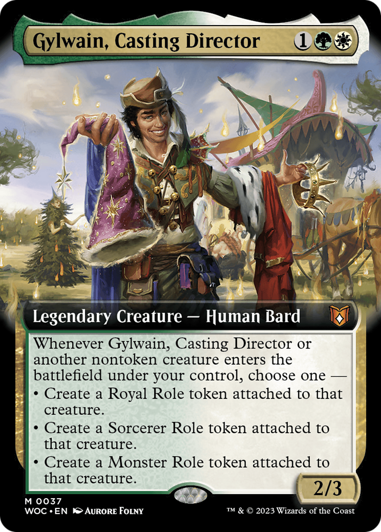 Gylwain, Casting Director (Extended Art) (37) [Wilds of Eldraine Commander] foil - Deck Out Gaming