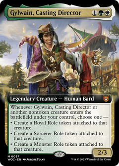 Gylwain, Casting Director (Extended Art) (37) [Wilds of Eldraine Commander] - Deck Out Gaming