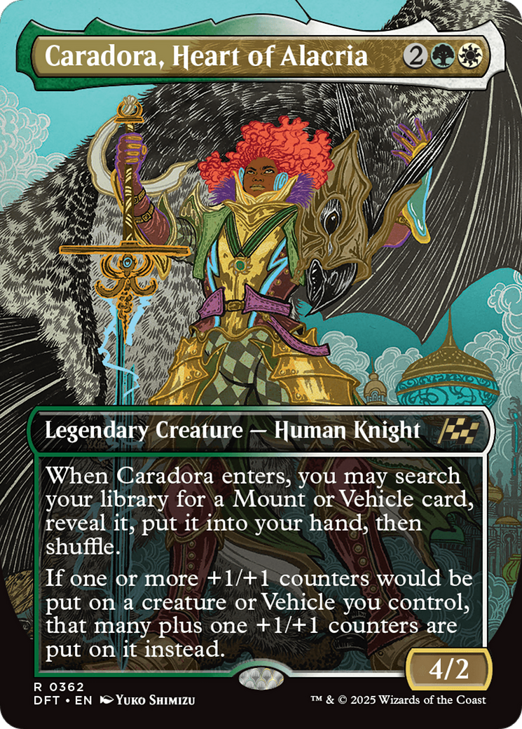 Caradora, Heart of Alacria (Borderless) (362) [Aetherdrift] foil - Deck Out Gaming