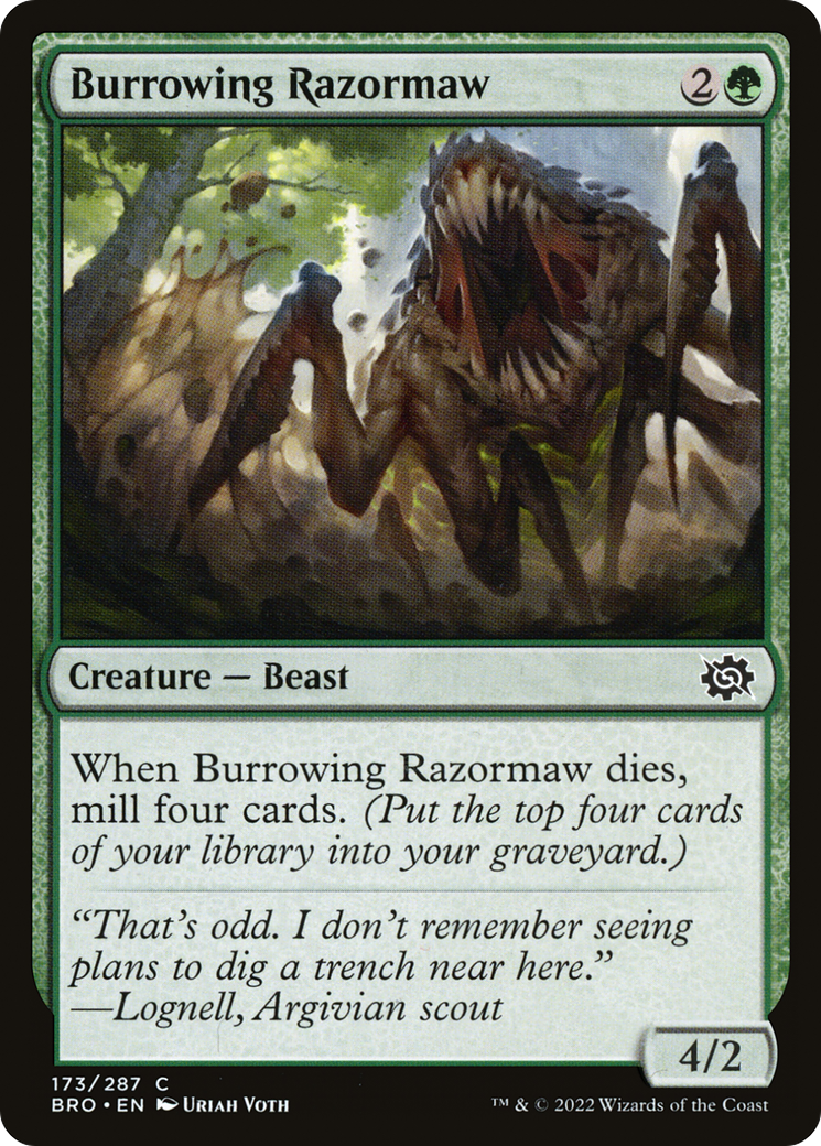 Burrowing Razormaw (173) [The Brothers' War] foil - Deck Out Gaming