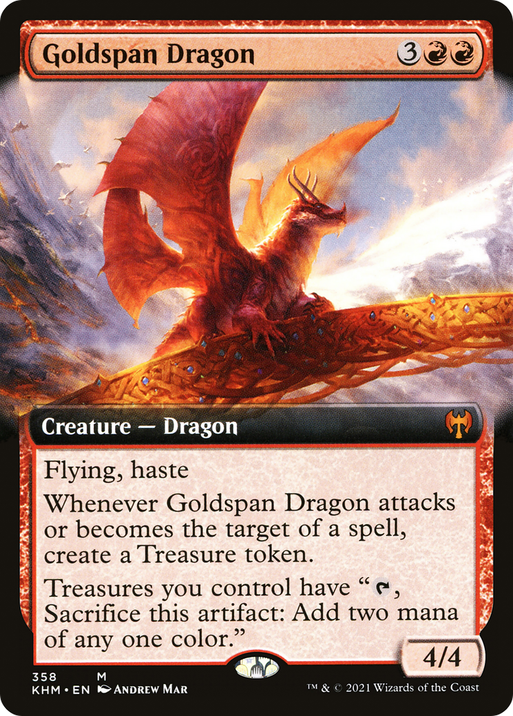 Goldspan Dragon (Extended Art) (358) [Kaldheim] - Deck Out Gaming