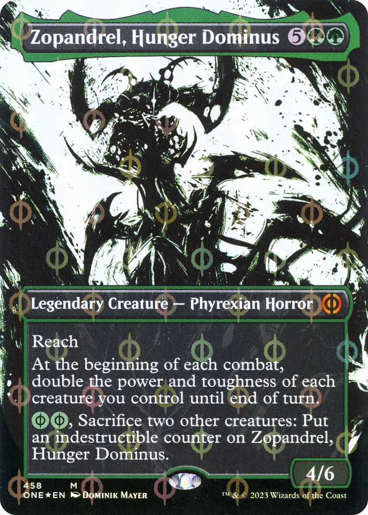 Zopandrel, Hunger Dominus (Showcase) (Step-and-Compleat Foil) (458) [Phyrexia: All Will Be One] foil - Deck Out Gaming