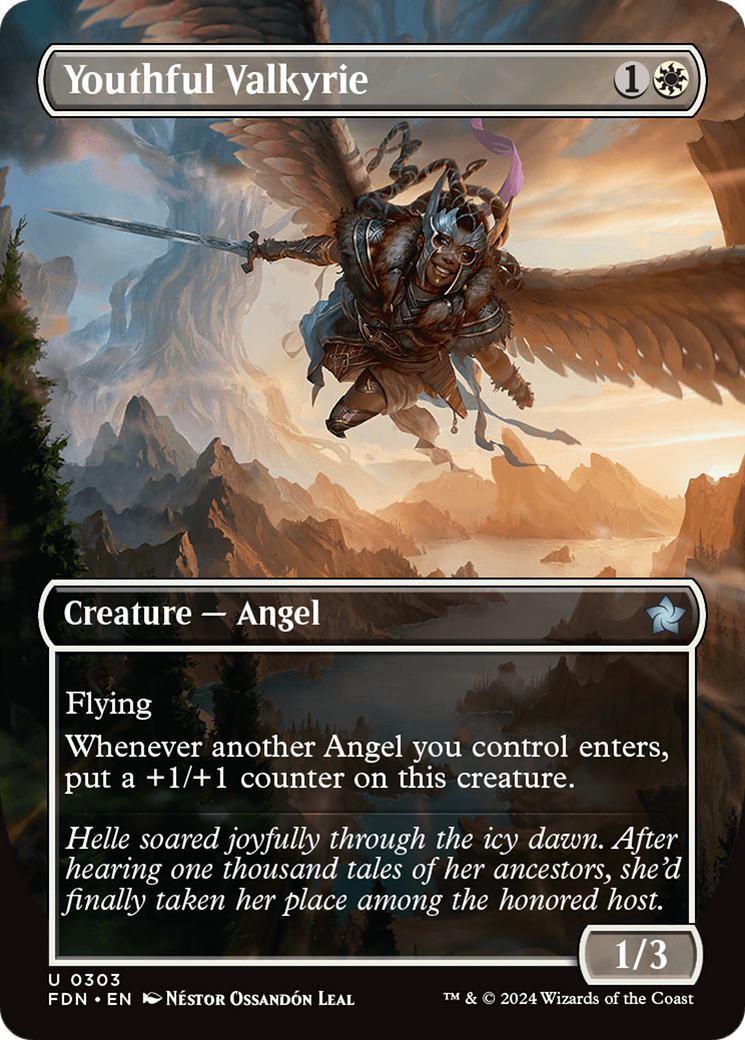 Youthful Valkyrie (Borderless) (303) [Foundations] foil - Deck Out Gaming
