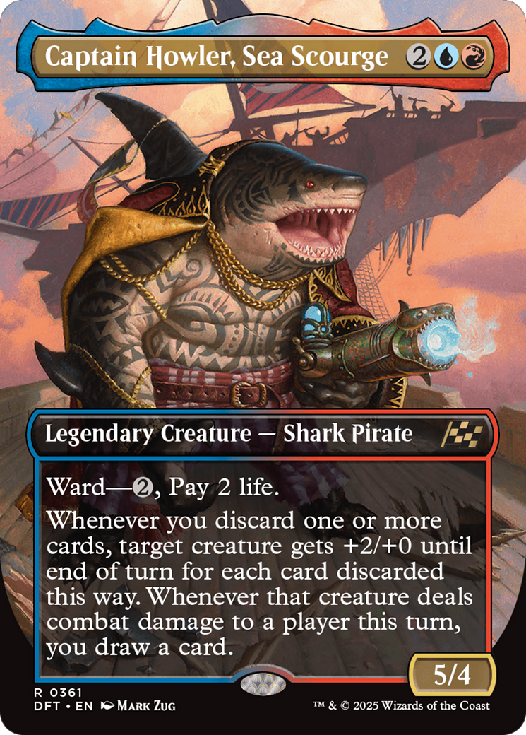 Captain Howler, Sea Scourge (Borderless) (361) [Aetherdrift] foil - Deck Out Gaming