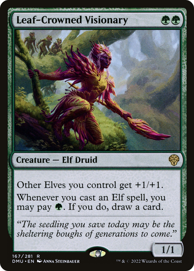 Leaf-Crowned Visionary (167) [Dominaria United] foil - Deck Out Gaming