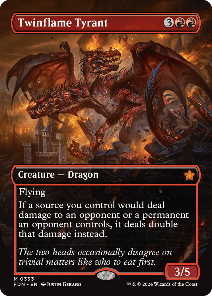 Twinflame Tyrant (Borderless) (333) [Foundations] - Deck Out Gaming