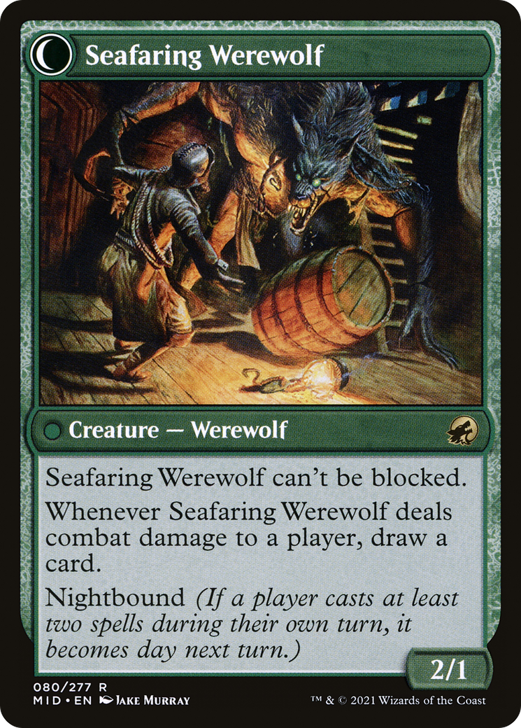 Suspicious Stowaway // Seafaring Werewolf (80) [Innistrad: Midnight Hunt] foil - Deck Out Gaming