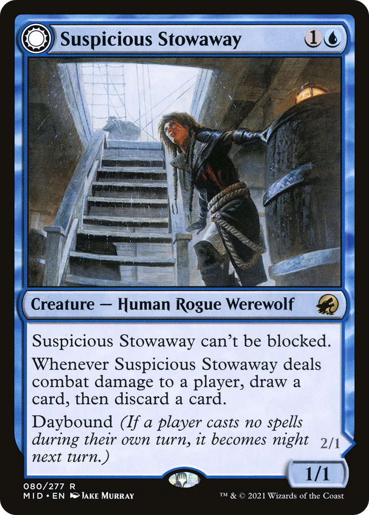 Suspicious Stowaway // Seafaring Werewolf (80) [Innistrad: Midnight Hunt] foil - Deck Out Gaming