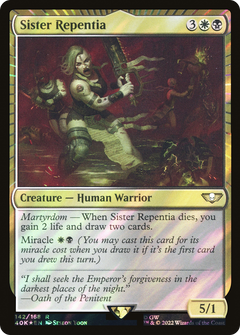 Sister Repentia (Surge Foil) (142) [Warhammer 40,000 Commander] foil - Deck Out Gaming