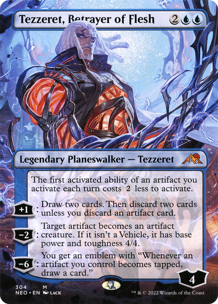 Tezzeret, Betrayer of Flesh (Borderless) (304) [Kamigawa: Neon Dynasty] foil - Deck Out Gaming