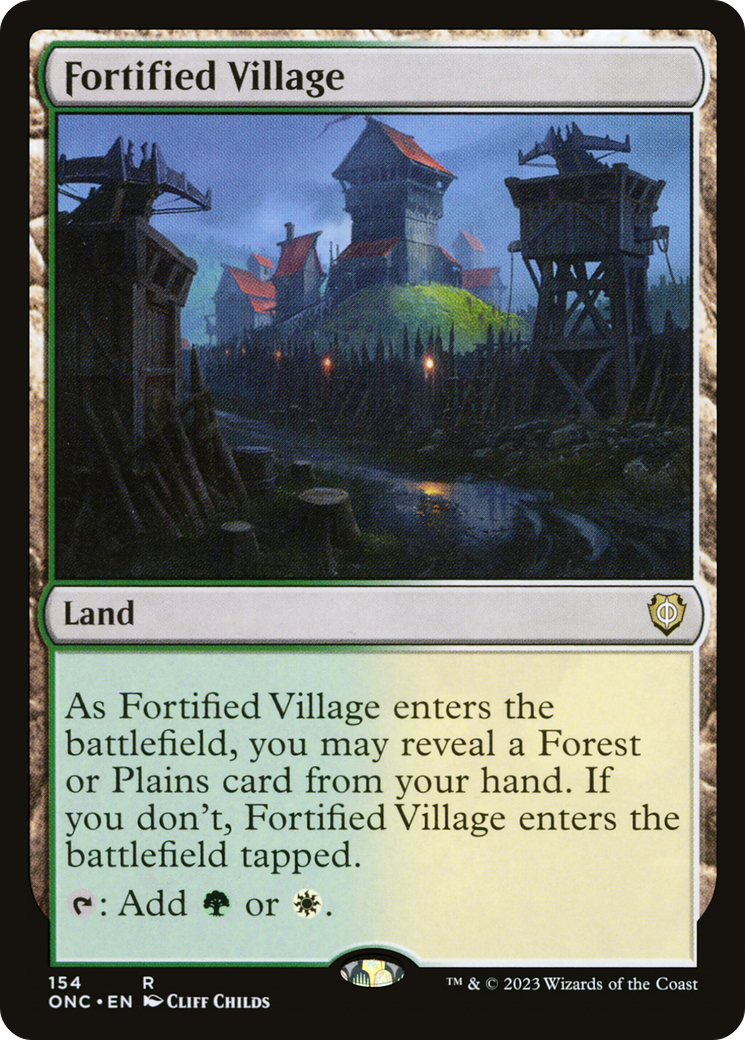 Fortified Village (154) [Phyrexia: All Will Be One Commander] - Deck Out Gaming