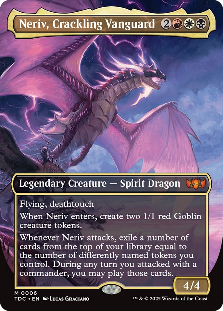 Neriv, Crackling Vanguard (Borderless) (6) [Commander: Tarkir: Dragonstorm] foil - Deck Out Gaming