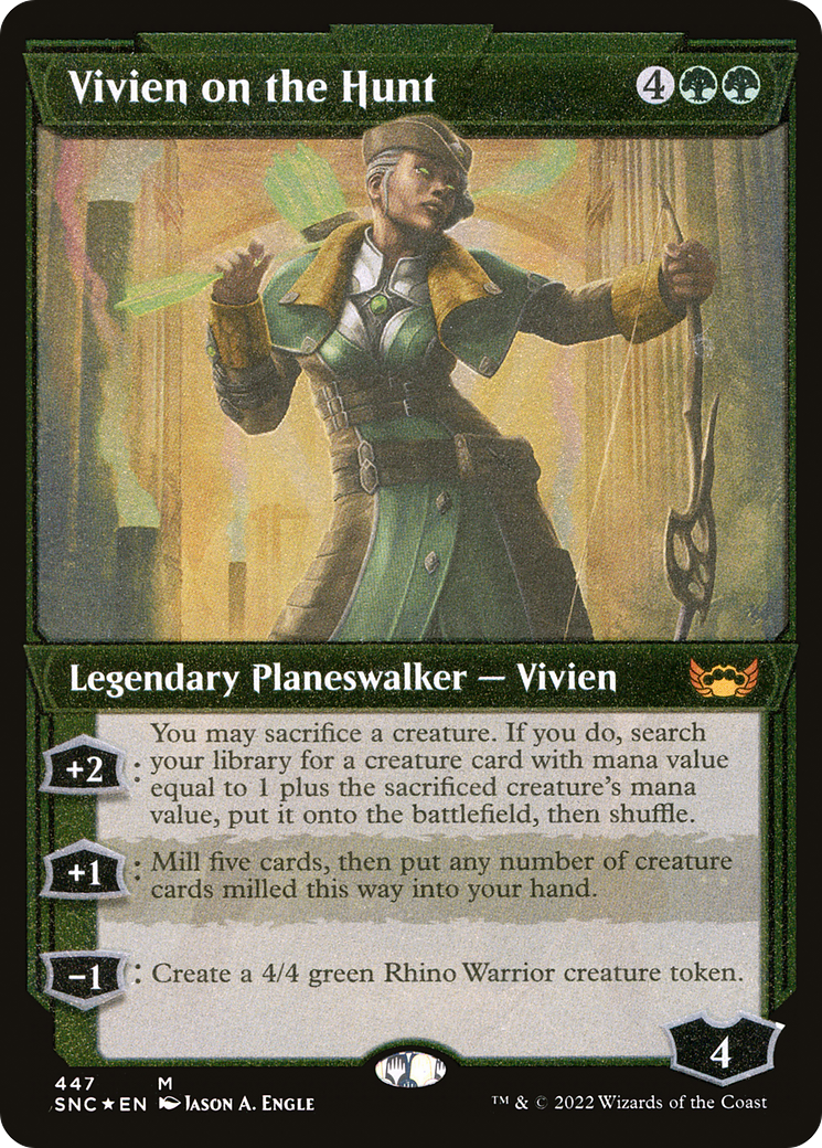 Vivien on the Hunt (Showcase) (Foil Etched) (447) [Streets of New Capenna] foil - Deck Out Gaming