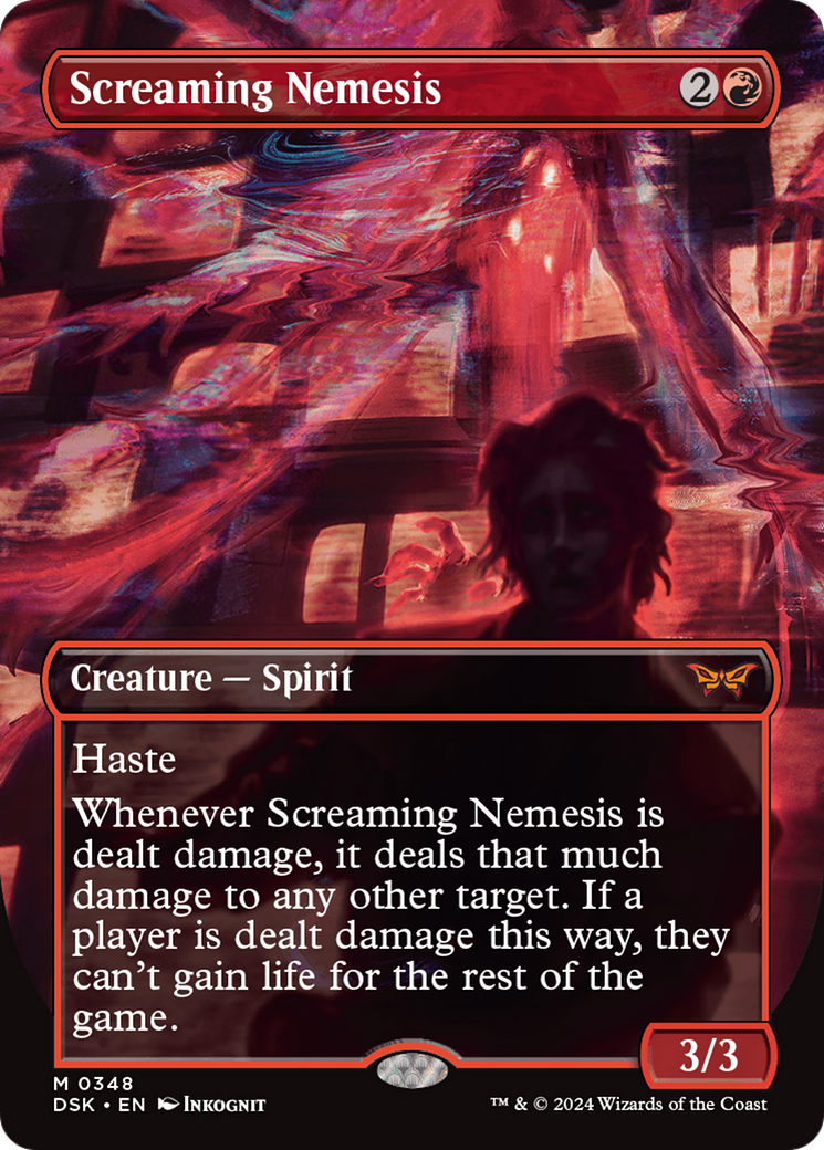 Screaming Nemesis (Borderless) (348) [Duskmourn: House of Horror] foil - Deck Out Gaming