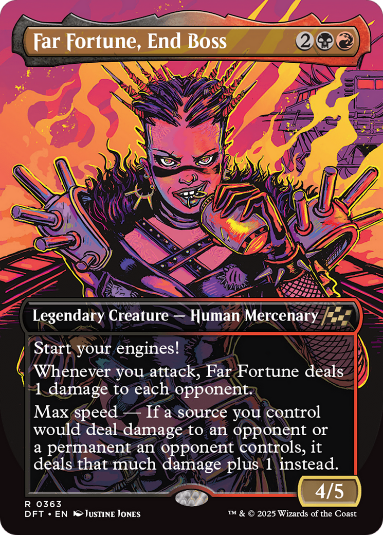 Far Fortune, End Boss (Borderless) (363) [Aetherdrift] foil - Deck Out Gaming