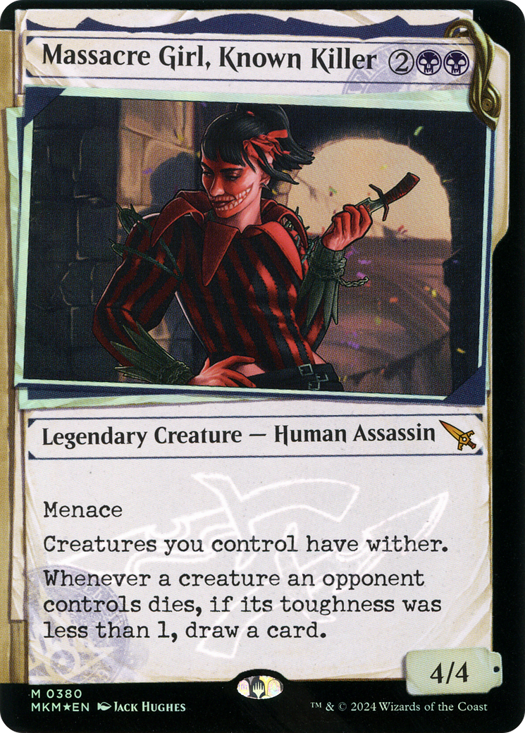 Massacre Girl, Known Killer (Showcase) (Invisible Ink) (380) [Murders at Karlov Manor] foil - Deck Out Gaming