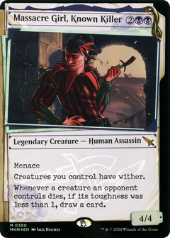 Massacre Girl, Known Killer (Showcase) (Invisible Ink) (380) [Murders at Karlov Manor] foil - Deck Out Gaming