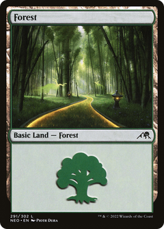 Forest (291) (291) [Kamigawa: Neon Dynasty] foil - Deck Out Gaming