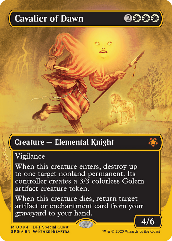 Cavalier of Dawn (Borderless) (First-Place Foil) (94) [Special Guests] foil - Deck Out Gaming