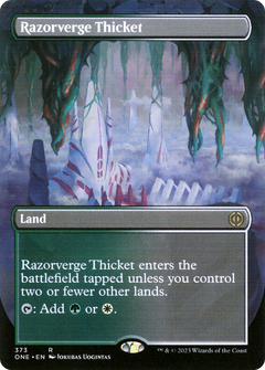 Razorverge Thicket (Borderless) (373) [Phyrexia: All Will Be One] foil - Deck Out Gaming