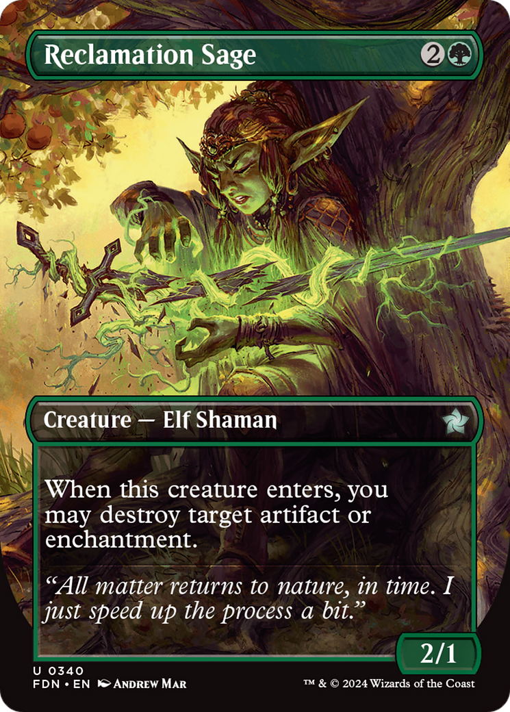 Reclamation Sage (Borderless) (340) [Foundations] foil - Deck Out Gaming