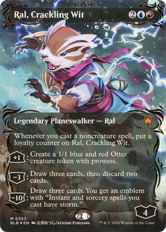 Ral, Crackling Wit (Borderless) (Raised Foil) (353) [Bloomburrow] foil - Deck Out Gaming