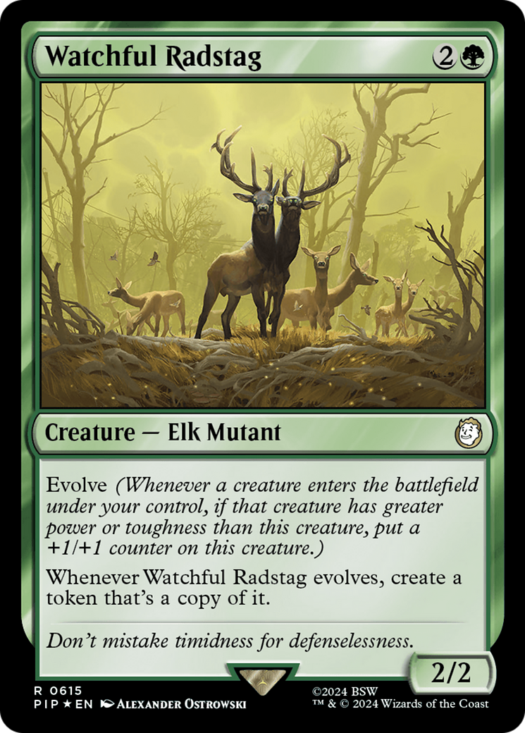Watchful Radstag (Surge Foil) (615) [Fallout] foil - Deck Out Gaming