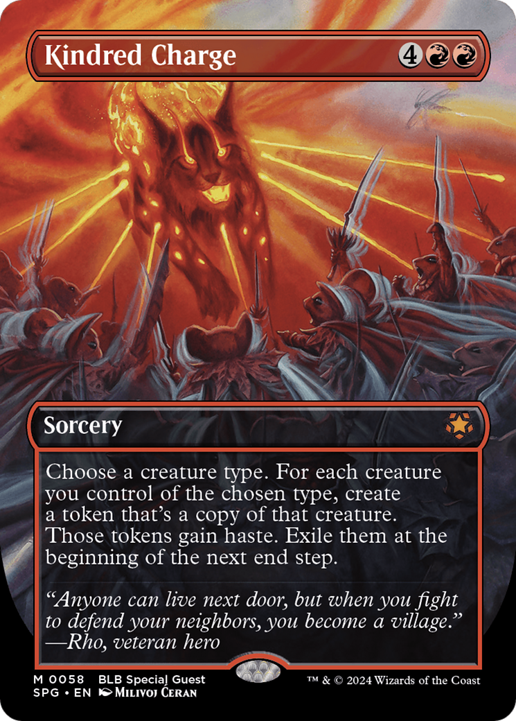 Kindred Charge (Borderless) (58) [Special Guests] foil - Deck Out Gaming