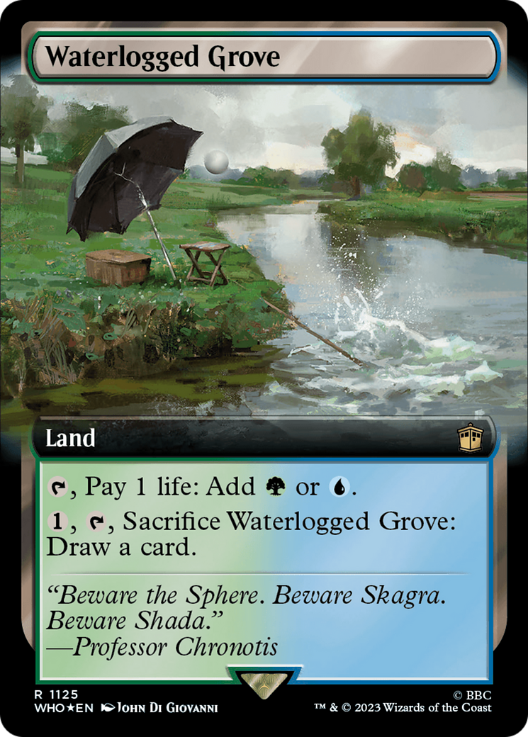 Waterlogged Grove (Extended Art) (Surge Foil) (1125) [Doctor Who] foil - Deck Out Gaming