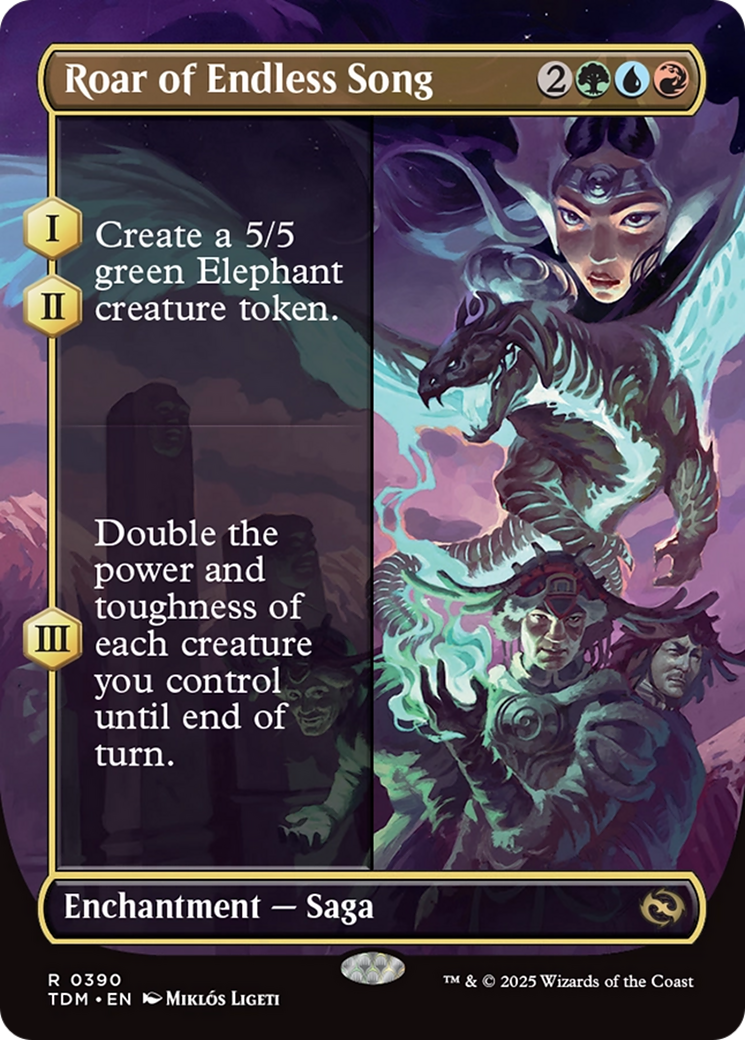 Roar of Endless Song (Borderless) (390) [Tarkir: Dragonstorm] foil - Deck Out Gaming