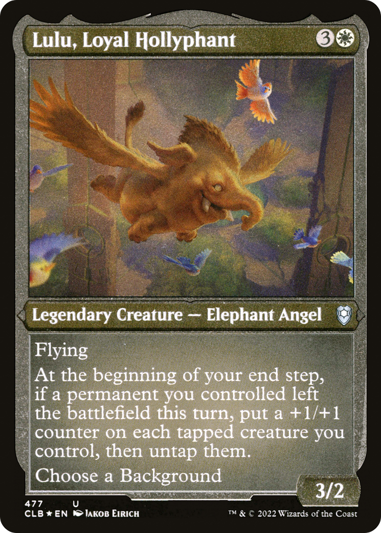 Lulu, Loyal Hollyphant (477) [Commander Legends: Battle for Baldur's Gate] etched - Deck Out Gaming