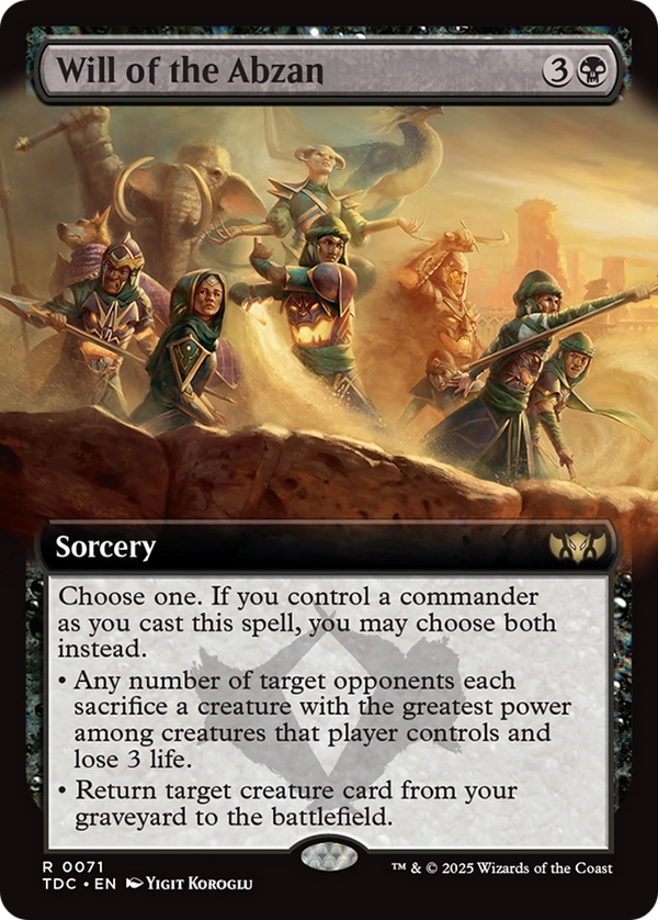 Will of the Abzan (Extended Art) (71) [Commander: Tarkir: Dragonstorm] - Deck Out Gaming