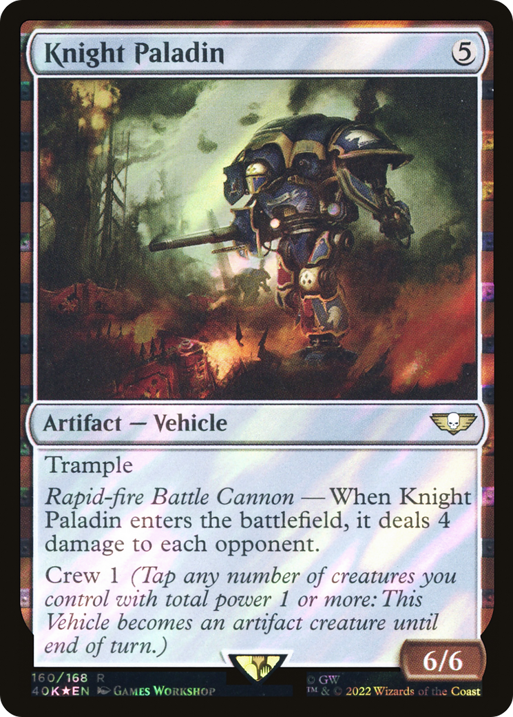 Knight Paladin (Surge Foil) (160) [Warhammer 40,000 Commander] foil - Deck Out Gaming
