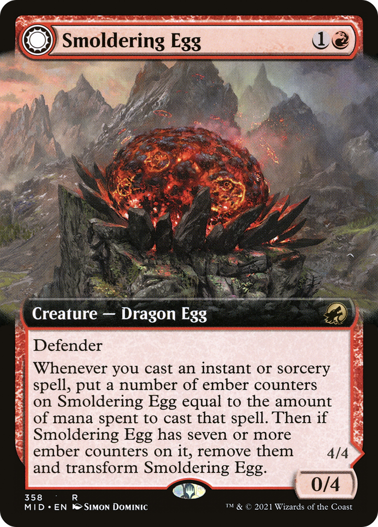 Smoldering Egg (Extended Art) (358) [Innistrad: Midnight Hunt] - Deck Out Gaming