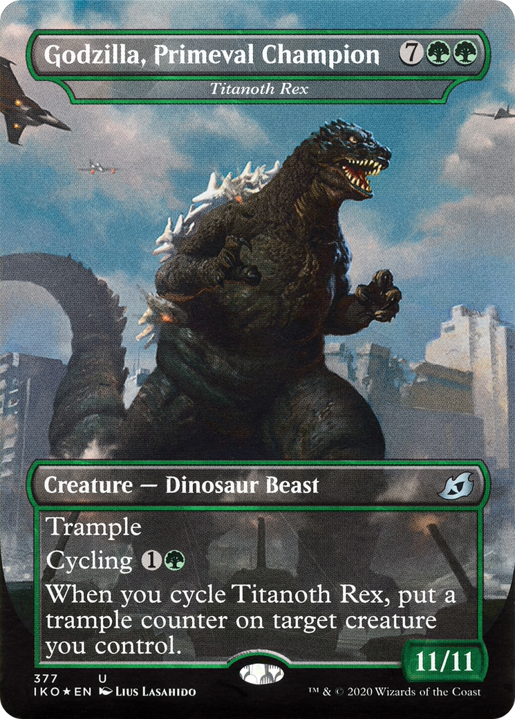 Godzilla, Primeval Champion - Titanoth Rex (377) [Ikoria: Lair of Behemoths] foil - Deck Out Gaming