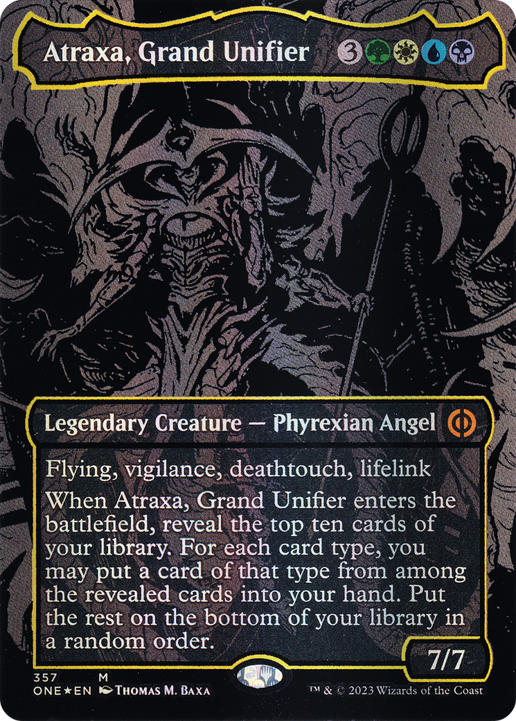 Atraxa, Grand Unifier (Oil Slick Raised Foil) (357) [Phyrexia: All Will Be One] foil - Deck Out Gaming