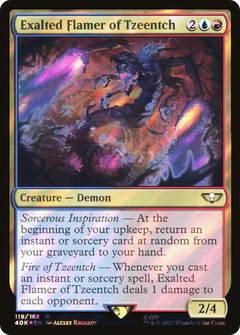 Exalted Flamer of Tzeentch (Surge Foil) (119) [Warhammer 40,000 Commander] foil - Deck Out Gaming