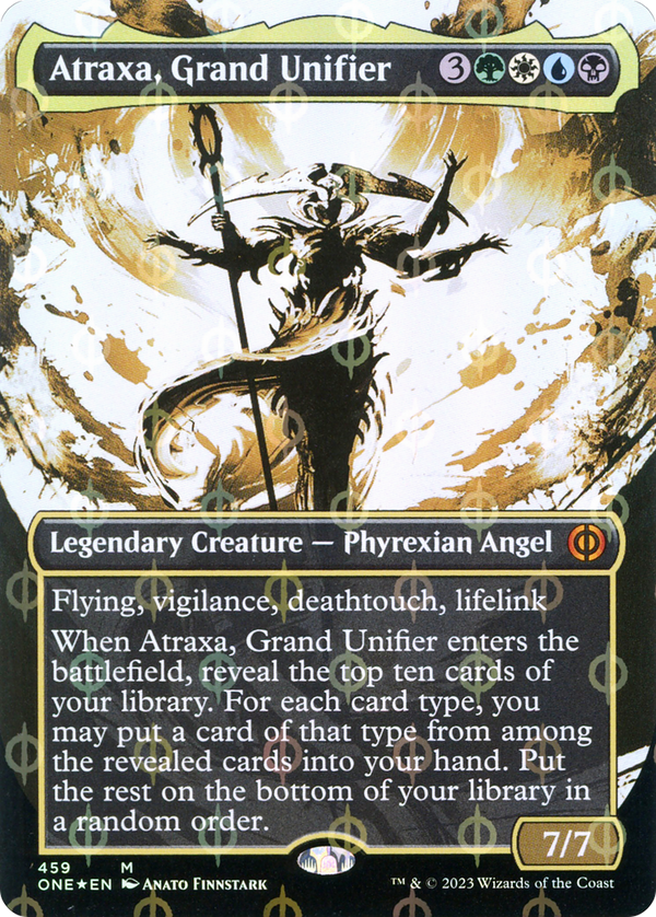 Atraxa, Grand Unifier (Showcase) (Step-and-Compleat Foil) (459) [Phyrexia: All Will Be One] foil - Deck Out Gaming