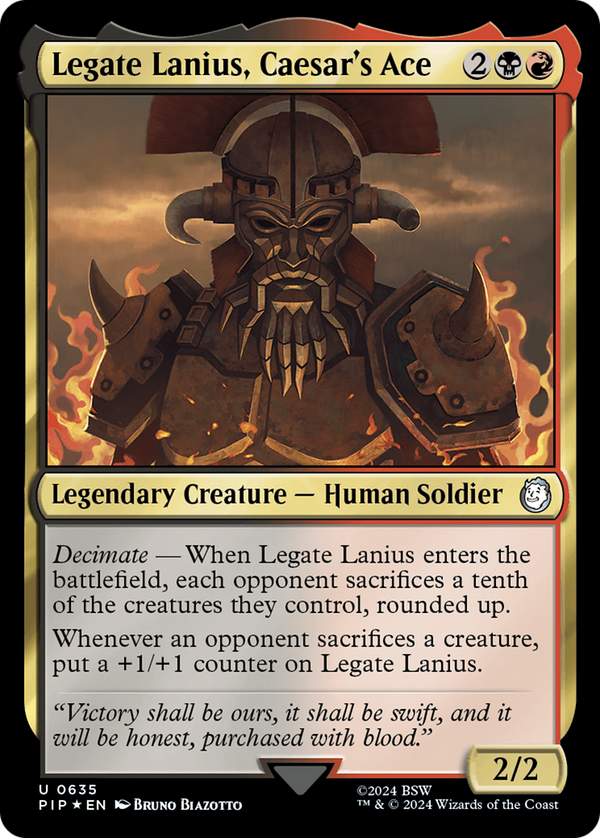 Legate Lanius, Caesar's Ace (Surge Foil) (635) [Fallout] foil - Deck Out Gaming