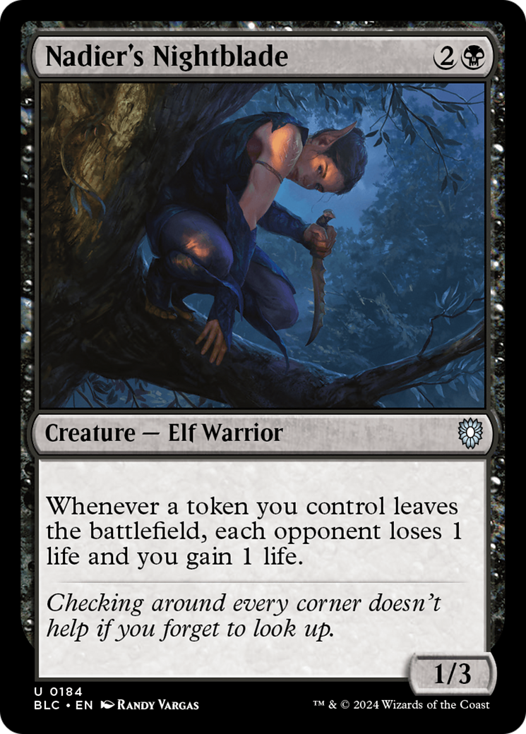Nadier's Nightblade (184) [Bloomburrow Commander] - Deck Out Gaming