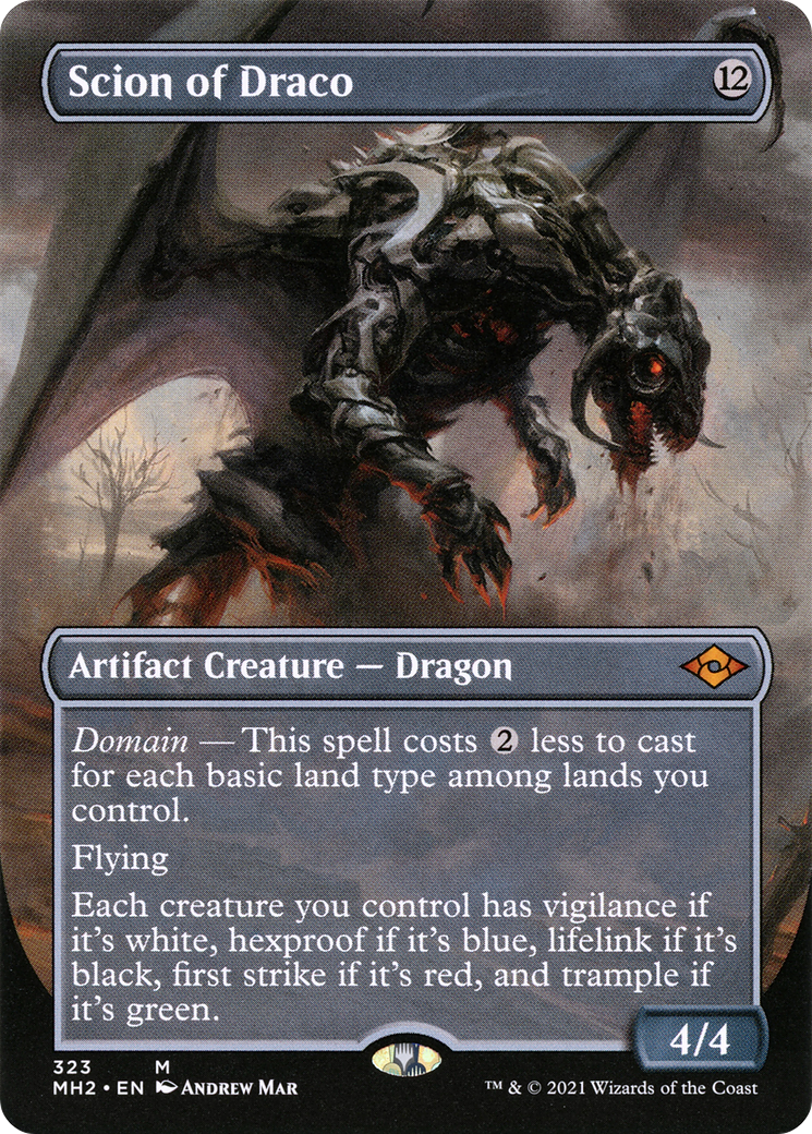 Scion of Draco (Borderless) (323) [Modern Horizons 2] foil - Deck Out Gaming