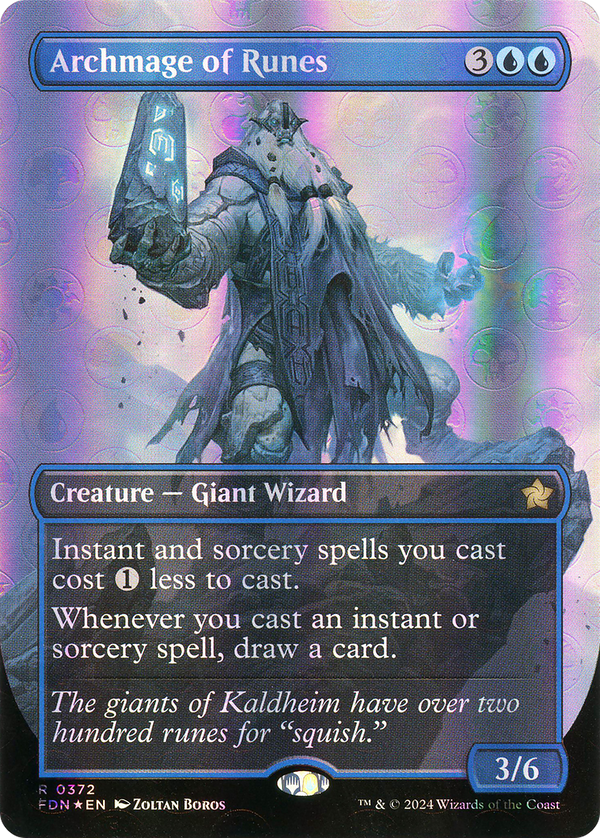 Archmage of Runes (Borderless) (Mana Foil) (372) [Foundations] foil - Deck Out Gaming