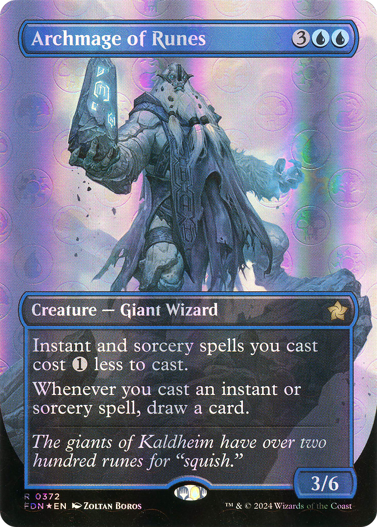 Archmage of Runes (Borderless) (Mana Foil) (372) [Foundations] foil - Deck Out Gaming