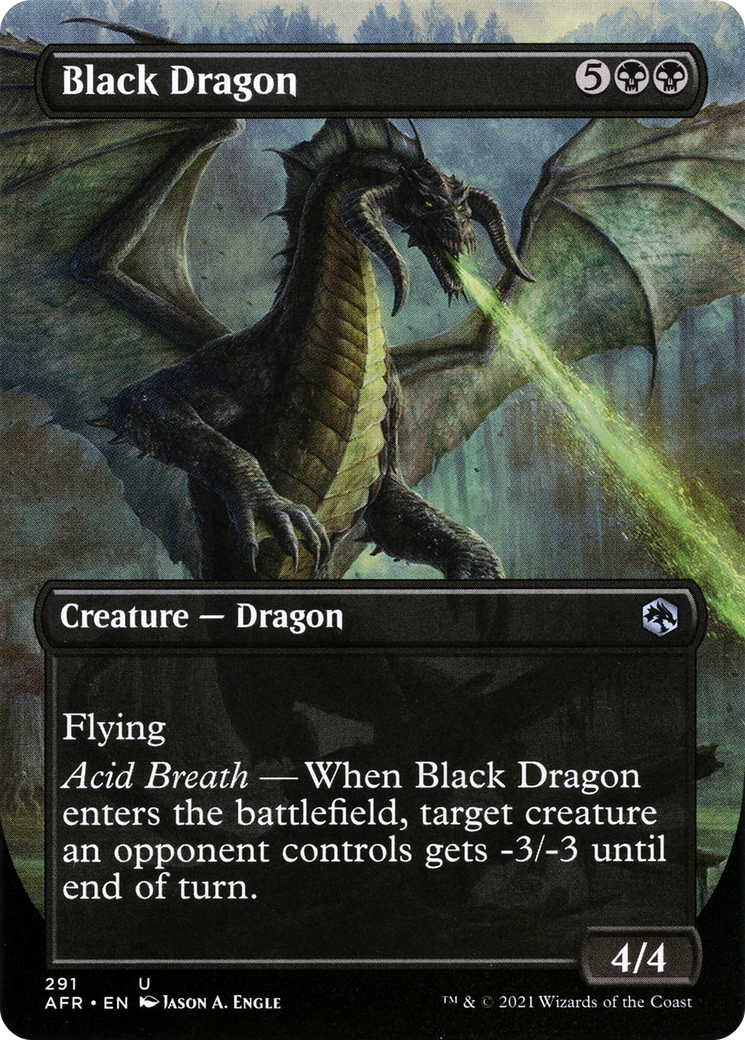 Black Dragon (Borderless) (291) [Adventures in the Forgotten Realms] - Deck Out Gaming