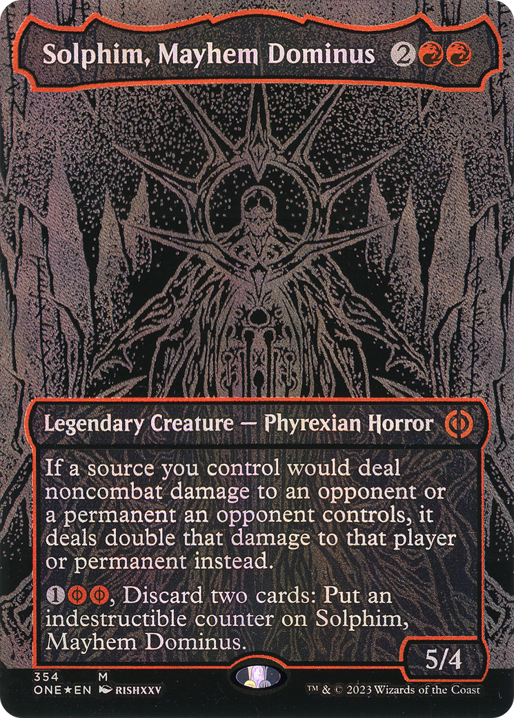 Solphim, Mayhem Dominus (Oil Slick Raised Foil) (354) [Phyrexia: All Will Be One] foil - Deck Out Gaming