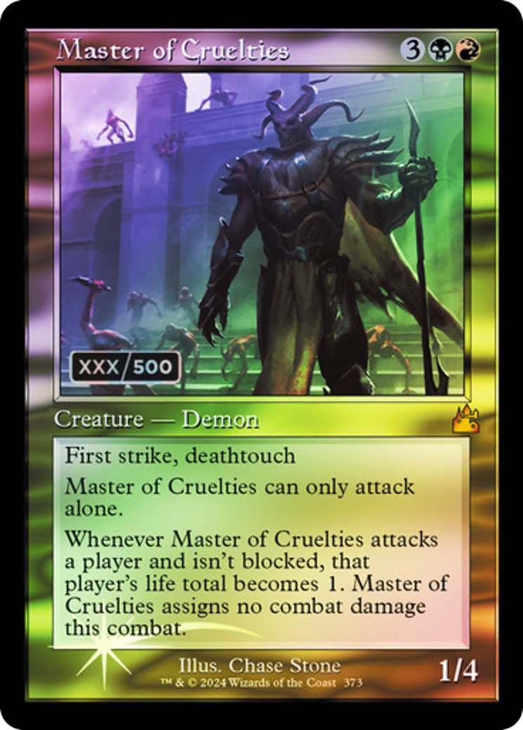 Master of Cruelties (Retro Frame) (Serial Numbered) (373) [Ravnica Remastered] foil - Deck Out Gaming