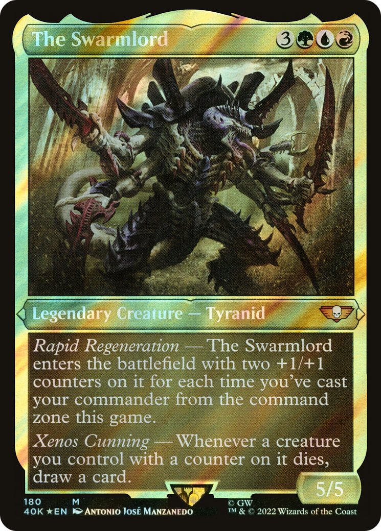 The Swarmlord (Display Commander) (Surge Foil) - Thick Stock (180) [Warhammer 40,000 Commander] foil - Deck Out Gaming