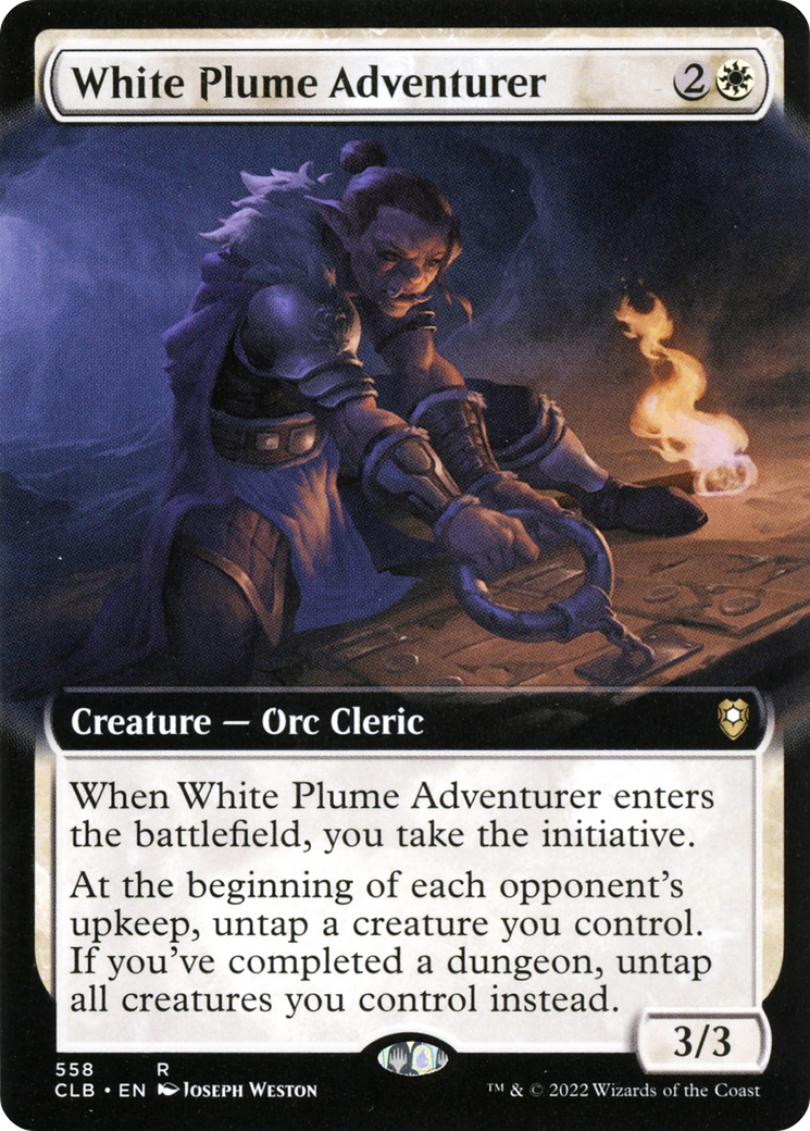 White Plume Adventurer (Extended Art) (558) [Commander Legends: Battle for Baldur's Gate] - Deck Out Gaming